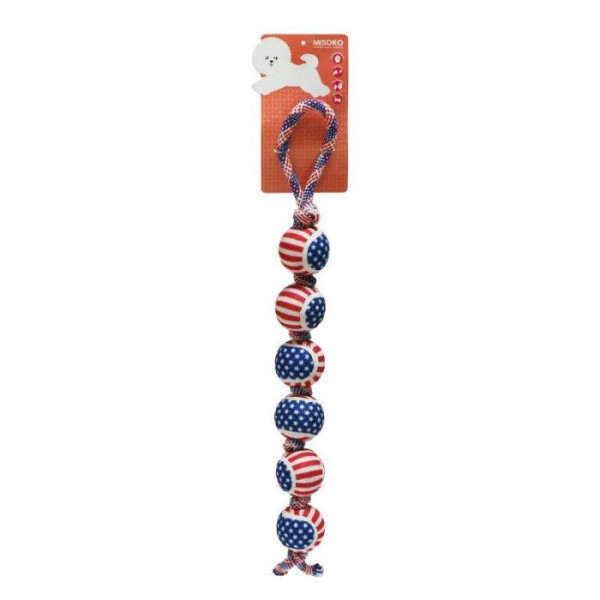 Misoko (Мисоко) Dog Toy Blue & Red Balls In Rope - Игрушка для собак мячи на веревке сине-красные 27 см