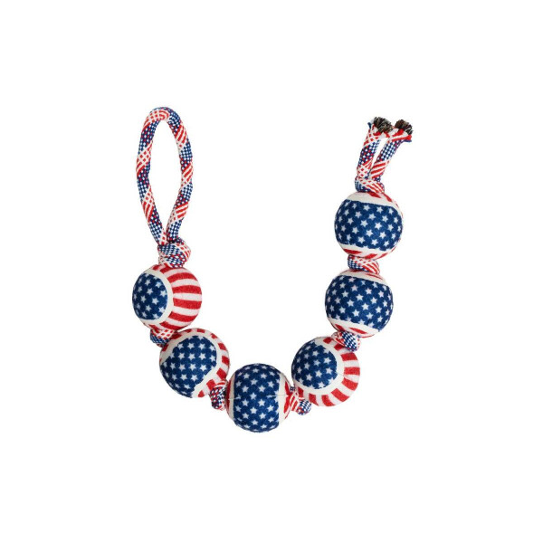 Misoko (Мисоко) Dog Toy Blue & Red Balls In Rope - Игрушка для собак мячи на веревке сине-красные 27 см Misoko (Мисоко) Dog Toy Blue & Red Balls In Rope - Игрушка для собак мячи на веревке сине-красные 27 см