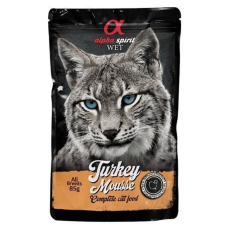 Alpha Spirit Pouch Turkey Mousse Cat - Повнораціонний вологий корм з індичкою для дорослих котів 85 г
