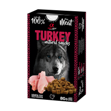 Alpha Spirit Dog Natural Snack Turkey - Напіввологі ласощі з індичкою для дорослих собак 80 г