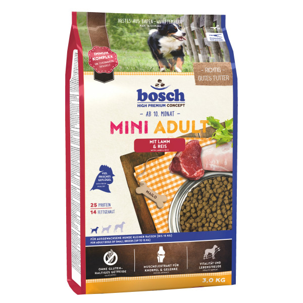 Bosch (Бош) HPC Mini Adult Dog Lamb&Rice - Сухой корм для взрослых собак мелких пород ягненок с рисом 3 кг