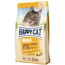 Happy Cat (Хепи Кет) Minkas Poultry Hairball Adult - Сухой корм для взрослых котов для выведения грудок шерсти с мясом птицы 500 г