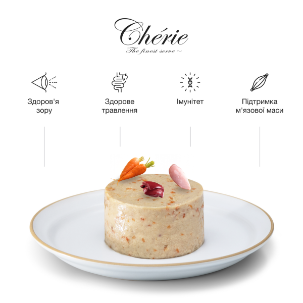 Cherie (Чери) Cat Grain Free Chicken & Carrot Healthy Living Mousse Adult - Влажный беззерновой корм для взрослых котов мусс с мясом курицы и морковью 80 г Cherie (Чери) Cat Grain Free Chicken & Carrot Healthy Living Mousse Adult - Влажный беззерновой корм для взрослых котов мусс с мясом курицы и морковью 80 г