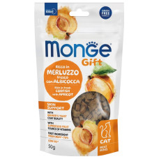 Monge (Монж) Gift Cat Grain Free Cod & Apricot Skin Support Adult - Ласощі беззернові для дорослих котів для підтримки здоров’я шкіри з м’ясом тріски та абрикосом 50 г