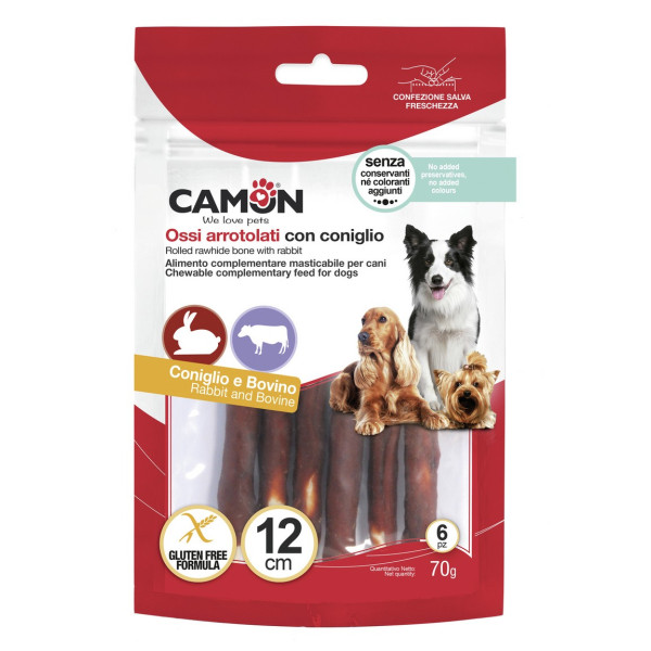 Camon (Камон) Dog Treats Sticks Wrapped With Rabbit - Лакомство для собак мини палочки из говяжьей кожи обмотанные кроликом 70 г