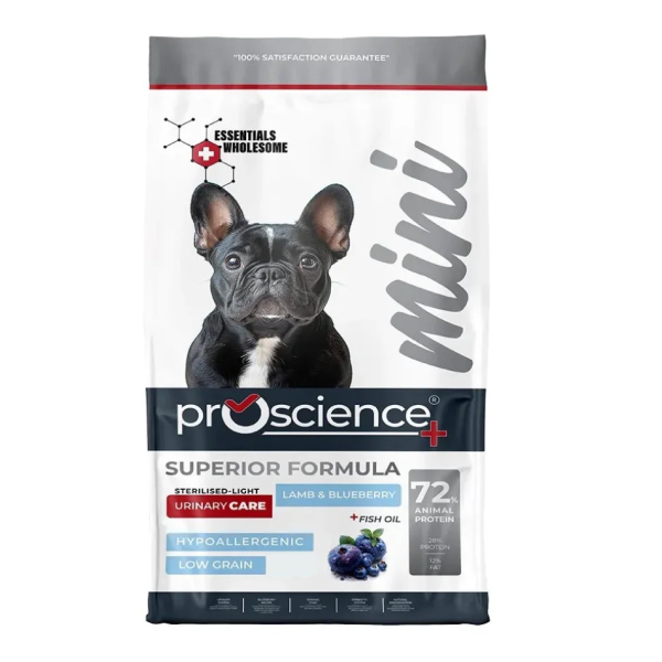 ProScience (ПроСайнс) Dog Lamb & Blueberry Hypoallergenic Urinary Care Sterilised Adult Mini - Сухой гипоаллергенный корм для взрослых стерилизованных собак мелких пород для ухода за мочевыводящей системой с мясом ягнёнка, черникой и рисом 7 кг