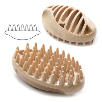DoggyMan (Догимен) Rubber Brush - Щетка для собак и кошек с короткой шерстью силиконовая бежевая (6.5X10.5X3.5 см) L