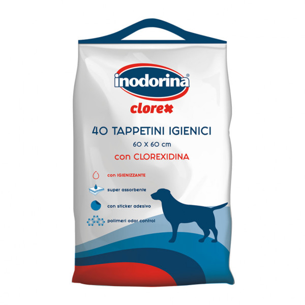 Inodorina (Инодорина) Clorex Tappetini 60х60 - Пеленки для собак с хлоргексидином 40 шт