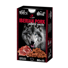 Alpha Spirit Dog Natural Snack Iberian Pork - Напіввологі ласощі з іберійською свининою для дорослих собак 80 г
