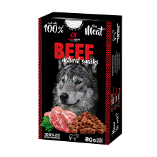 Alpha Spirit Dog Natural Snack Beef - Напіввологі ласощі з яловичиною для дорослих собак 80 г