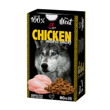 Alpha Spirit Dog Natural Snack Chicken - Напіввологі ласощі з курятиною для дорослих собак 80 г