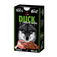Alpha Spirit Dog Natural Snack Duck - Напіввологі ласощі з качкою для дорослих собак 80 г
