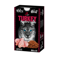 Alpha Spirit Cat Natural Snack Turkey - Полувлажное лакомство с индейкой для взрослых кошек 80 г
