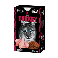 Alpha Spirit Cat Natural Snack Turkey - Напіввологі ласощі з індичкою для дорослих котів 80 г