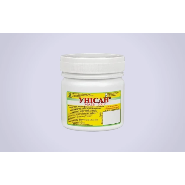 Унисан - Мазь для пушных животных антисептическая и противогрибковая 200 г