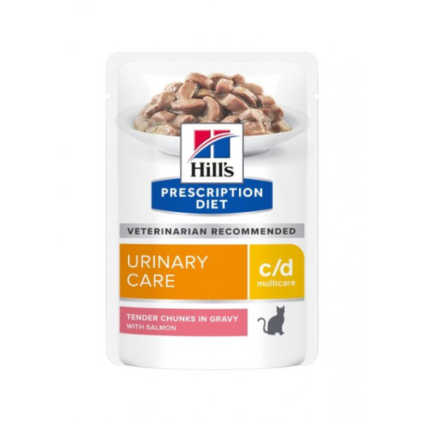 HILL'S (Хилс) Prescription Diet C/D Salmon - Влажный корм для кошек, уход за мочевыделительной системой, с лососем 85 г