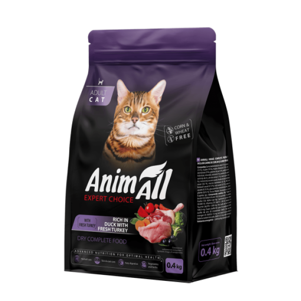 Animall (Энимал) Cat Fresh Turkey and Duck - Сухой корм для кошек со свежей индейкой и уткой 400 г