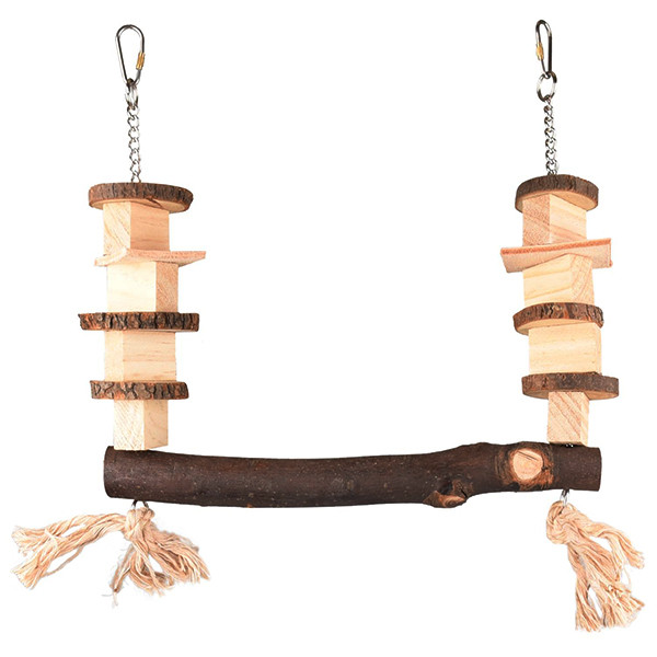 Flamingo (Фламінго) Kurby Swing - Дерев`яна гойдалка іграшка для великих папуг 30х35 см