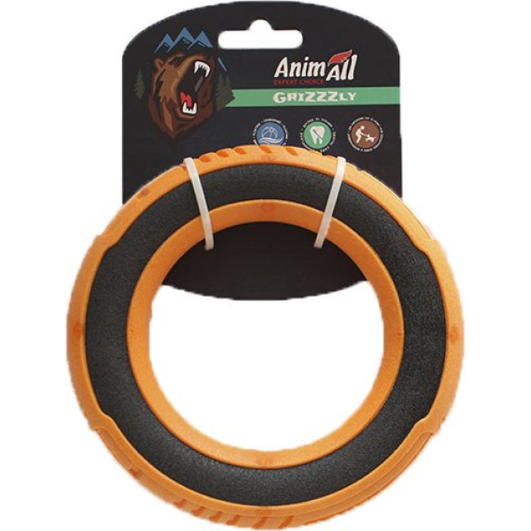 AnimAll (Энимал) GrizZzly Супер-кольцо оранжевое - Игрушка для собак 15 см