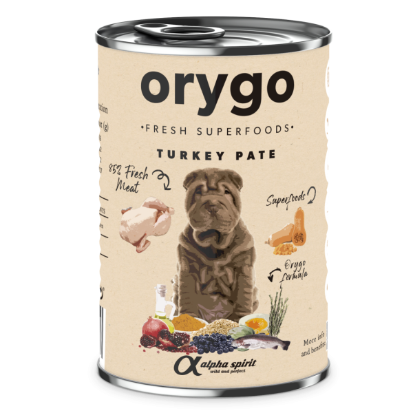 Orygo (Ориго) Dog Pate Turkey & Pumpkin - Влажный корм для собак с индейкой и тыквой 400 г