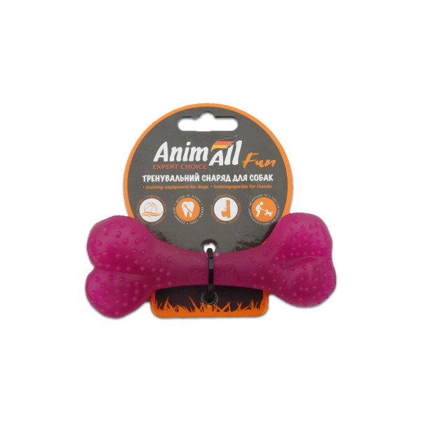 AnimAll Fun - Игрушка для собак кость, фиолетовая, 12 см
