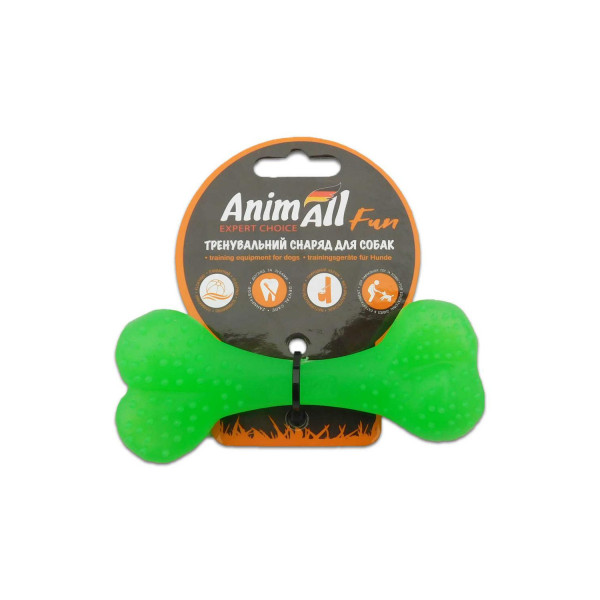 AnimAll Fun - Игрушка для собак кость, зеленая, 25 см