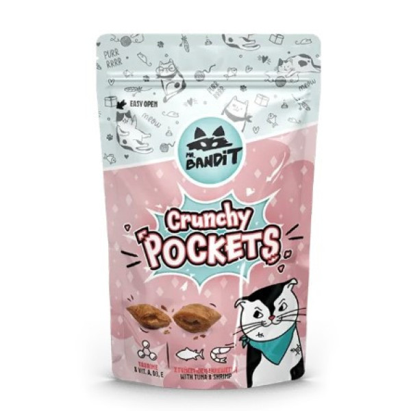 Mr. Bandit (Мр. Бандит) Cat Crunchy Pockets Tuna&Shrimps - Лакомство для кошек хрустящие подушечки с тунцом и креветками 40 г