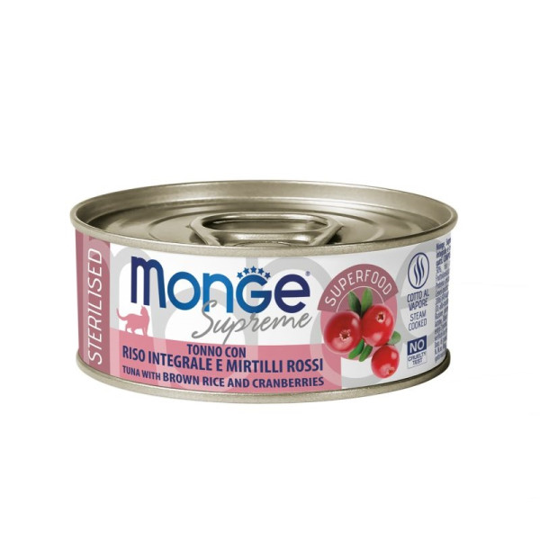 Monge (Монж) Supreme Cat Tuna & Cranberry Sterilised Adult - Влажный корм для взрослых стерилизованных котов с мясом тунца и клюквой 80 г