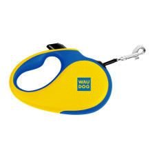 WauDog (ВауДог) Re-Leash "Colors of Freedom" - Повідець-рулетка для собак зі світловідбивною стрічкою (В 50 кг, Дов 5 м) розмір L