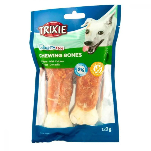 Trixie (Трикси) Denta Fun Chewing Bone Chicken - Лакомство для собак с курцей 120 г