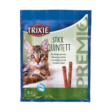 Trixie (Тріксі) Premio Stick Quintett - Ласощі для котів палички з домашньою птицею та печінкою 5 шт. Х 5 г