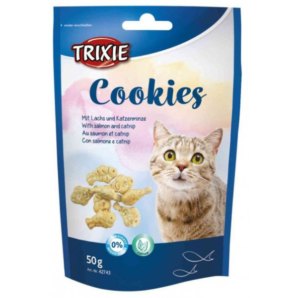 Trixie (Трикси) Cookies - Лакомство для кошек печенье с лососем и кошачьей мятой 50 г