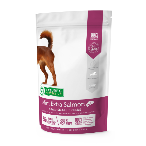Nature’s Protection (Натур Протекшн) Mini Extra Adult Small Breeds With Salmon - Сухой корм для взрослых собак маленьких пород с лососем 0.5 кг