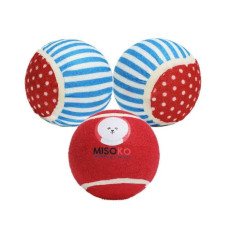 Misoko (Мисоко) Dog Toy Blue & Red Tennis Balls - Игрушка для собак теннисные мячи сине-красные 3 шт. 10 см