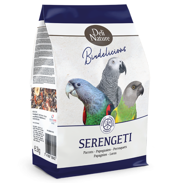 Deli Nature (Дели Натур) Birdelicious Parrots Serengeti - Полнорационный корм для всех видов крупных и средних попугаев с экструдированными витаминизированными гранулами 2кг.