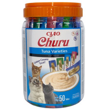 INABA (Инаба) Cat Churu Mousse Tuna Varieties - Лакомство для кошек сливочный мусс в стеках разновидности вкусов с тунцем 700 г