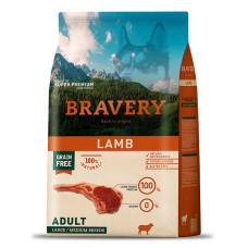 Bravery (Бравери) Dog Adult Max/Med Breed Lamb - Сухой корм для собак больших и средних пород беззерновой с ягнятиной 4 кг