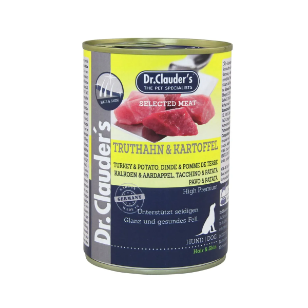Dr.Clauder’s (Клаудер) Dog Selected Meat Grain Free Turkey, Duck & Potato Adult All Breed - Влажный беззерновой корм для взрослых собак всех пород с мясом индейки утки и картофелем 400 г