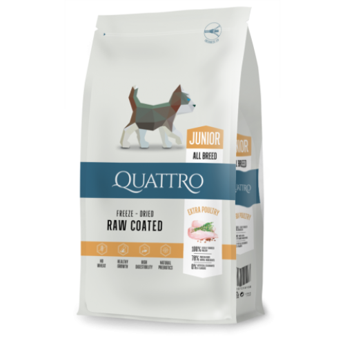 Quattro (Кватро) Dog Extra Poultry Junior All Breed - Сухой корм для щенков всех пород с мясом птицы 1.5 кг