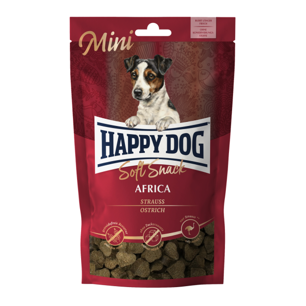 Happy Dog (Хэппи Дог) Soft Snacks Mini Africa - Лакомство для собак мелких пород мягкие со вкусом страуса и картофеля 100 г