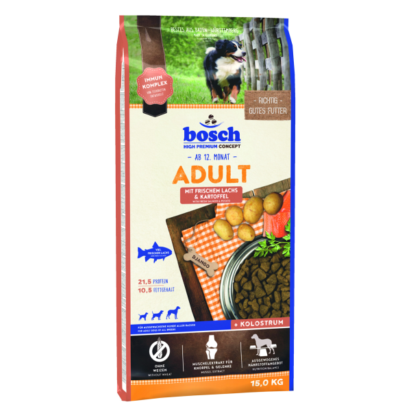 Bosch (Бош) HPC Adult Dog Salmon&Potato - Сухой корм для взрослых собак всех пород лосось с картошкой 15 кг