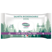 Inodorina (Инодорина) Green Timo E Tea Tree - Влажные биоразлагаемые салфетки с тимьяном и чайным девевом для всех типов шерсти собак 30 шт