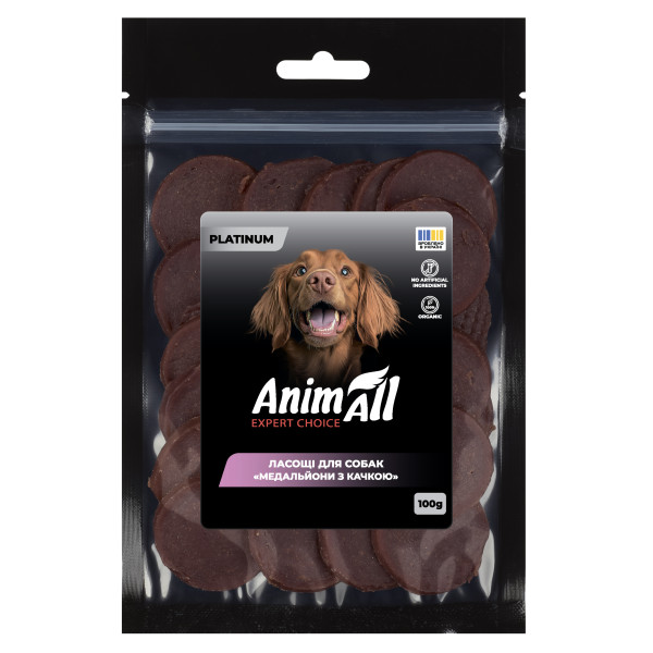 Animall (Энимал) Platinum - Лакомства для собак медальоны с уткой 100 г