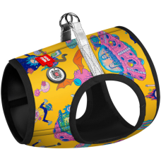 WAUDOG (ВАУДОГ) Clothes - Шлейка для собак мягкая с QR-паспортом рисунок «Рик и Морти 3» S1 B 40-45 см C 29-31 см