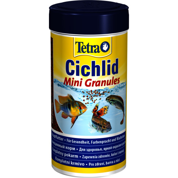 Tetra (Тетра) Cichlid Mini Granules - Корм для рыб в виде небольших гранул для маленьких и карликовых цихлид 250 мл