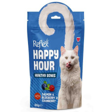 Reflex (Рефлекс) Happy Hour Cat Treats Salmon, Blueberry & Cranberry Healthy Bones – Ласощі для котів 60 г