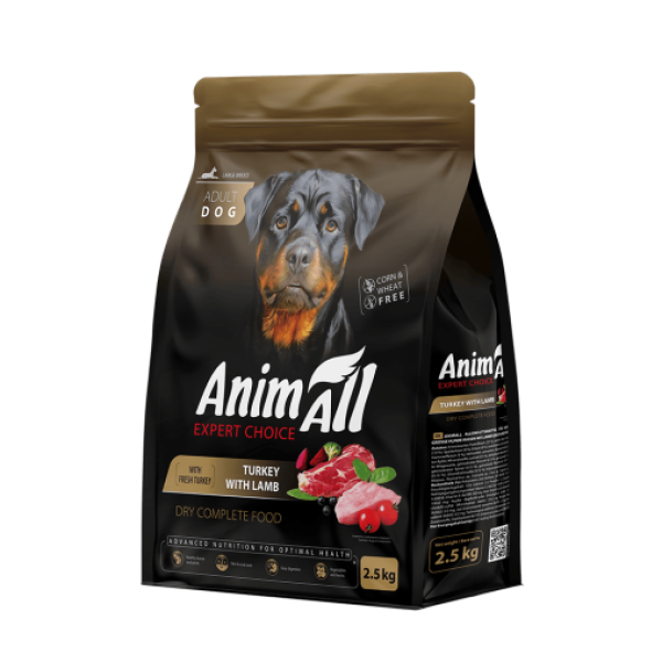 Animall (Энимал) Dog Large Breed Fresh Turkey and Lamb - Сухой корм для собак больших пород со свежей индейкой и ягненком 2.5 кг