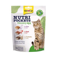 GimCat (Джимкет) Nutri Pockets Country Mix - Витаминное лакомство подушечки для кошек 0.15 кг
