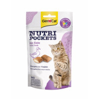 GimCat (Джимкет) Nutri Pockets Duck & Multivitamin - Витаминное лакомство для котов с уткой и витаминами А, D3, E 0.06 кг