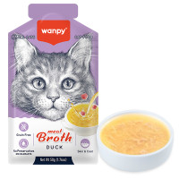 Wanpy (Ванпи) Cat Meat Broths Duck - Жидкий корм для кошек суп беззерновой с уткой 50 г